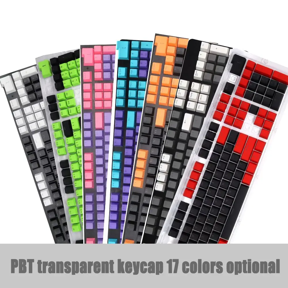 

104pcs PBT Translucent Keycaps OEM Profile For Mechanical Keyboard Double-shot Backlight Multiple Color Schemes DIY Key Cap Set