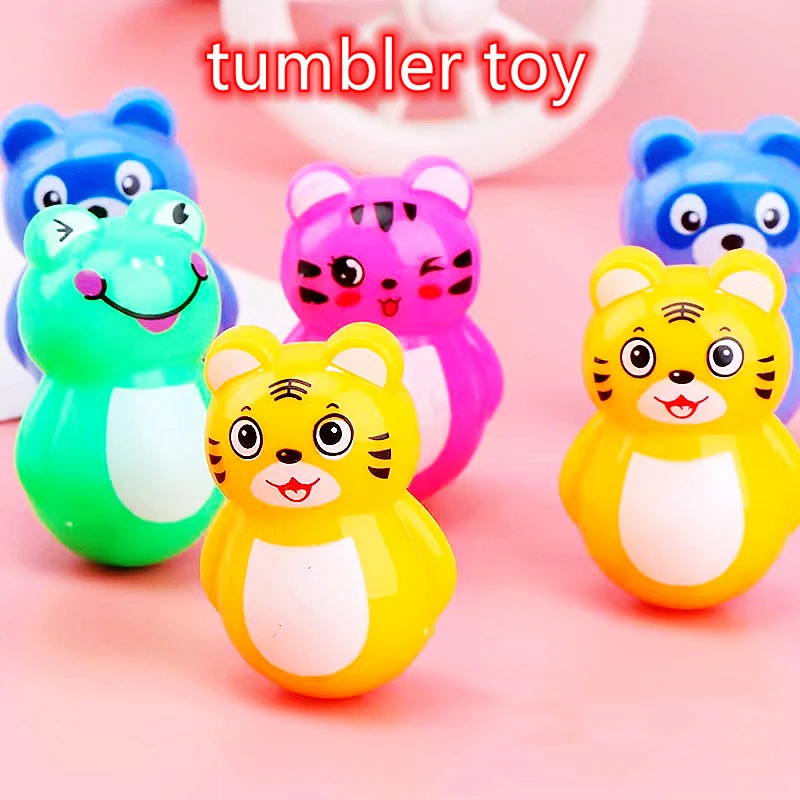 

12PCS Mini Cartoon Tumbler Kids Party Toy Kids Birthday Party Favors Baby Shower Gifts Giveaways Carnival Gift Pinata Fillers
