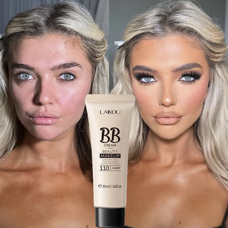 BB Cream 1PC 18 Hour Long Lasting Foundation Liquid Foundation Waterproof Whitening Conceale Natural Face Base Makeup 30ml