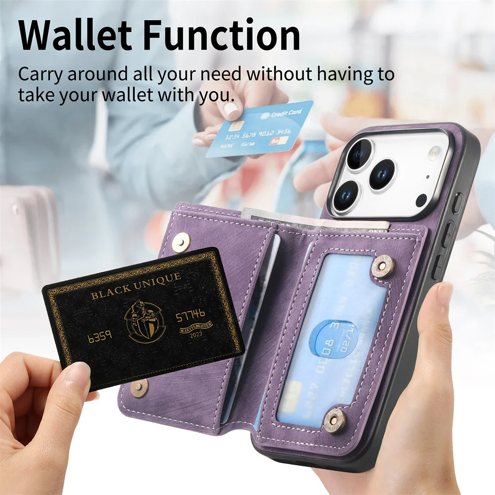 Flip RFID Blocking Card Phone Case - Premium Wallet Design & Secure Card Storage