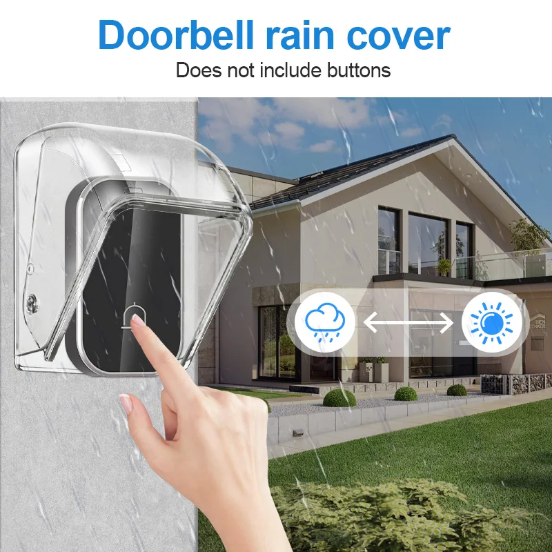 Wireless Doorbell Cover Outdoor Waterproof Call Cover Transparent Door Bell thumbnail 2