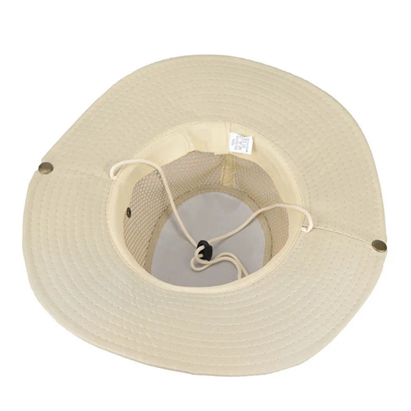 Men Women Summer Foldable Flanging Sun Fisherman Breathable Mesh Outdoor Sport Fishing Sun Hat Wide Beach UV Sunscreen Cap W57