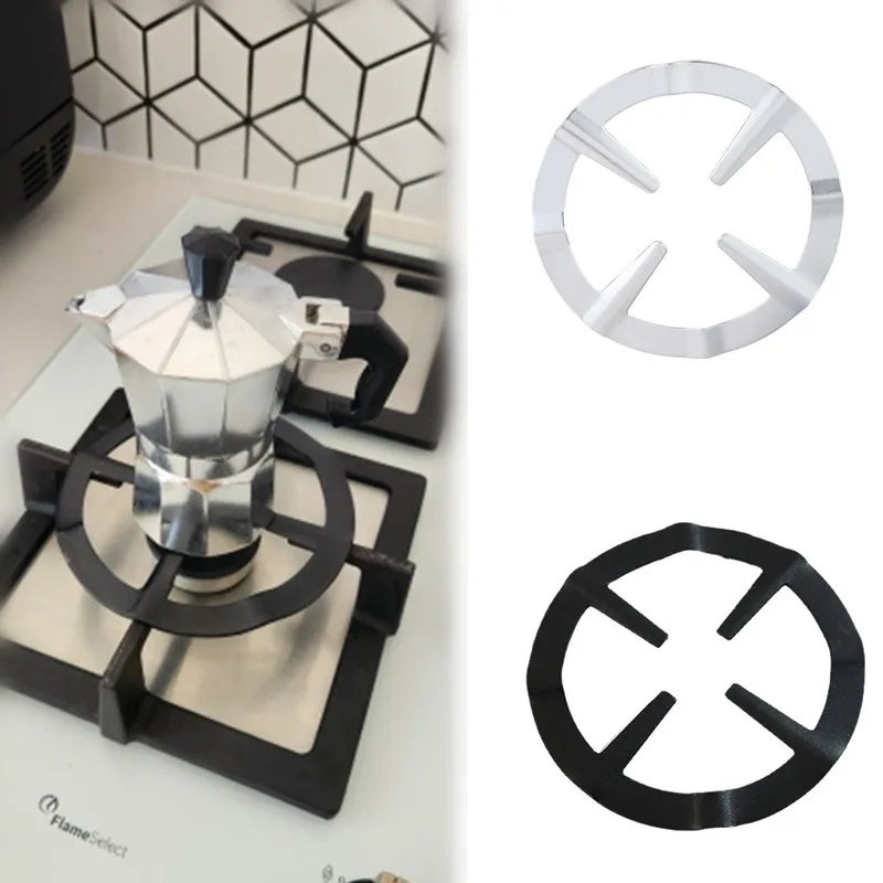 1Pc Stainless Steel Gas Cooker Rack Mocha Pot Coffee Pot Rack Kitchen Gas Stove Coffee Stand Simmer Ring Safe Stovetop Reducer coffee pot