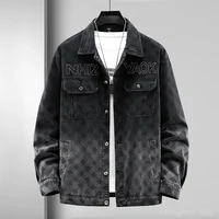 Oversized denim jacket men's trendy overweight and enlarged new work clothes spring autumn casual lapel 180kg 12xl 11XL 2