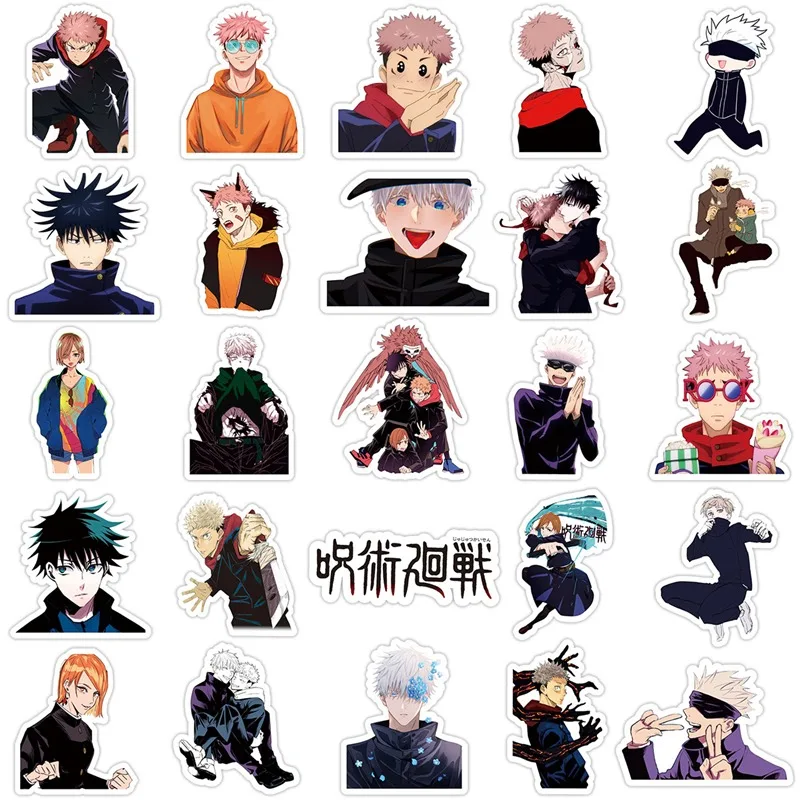 100pcs adesivi Anime giapponesi juskeleton su Kaisen Gojo Satoru Itadori  Yuji adesivi Comic Manga Sticker nota adesiva cancelleria - AliExpress