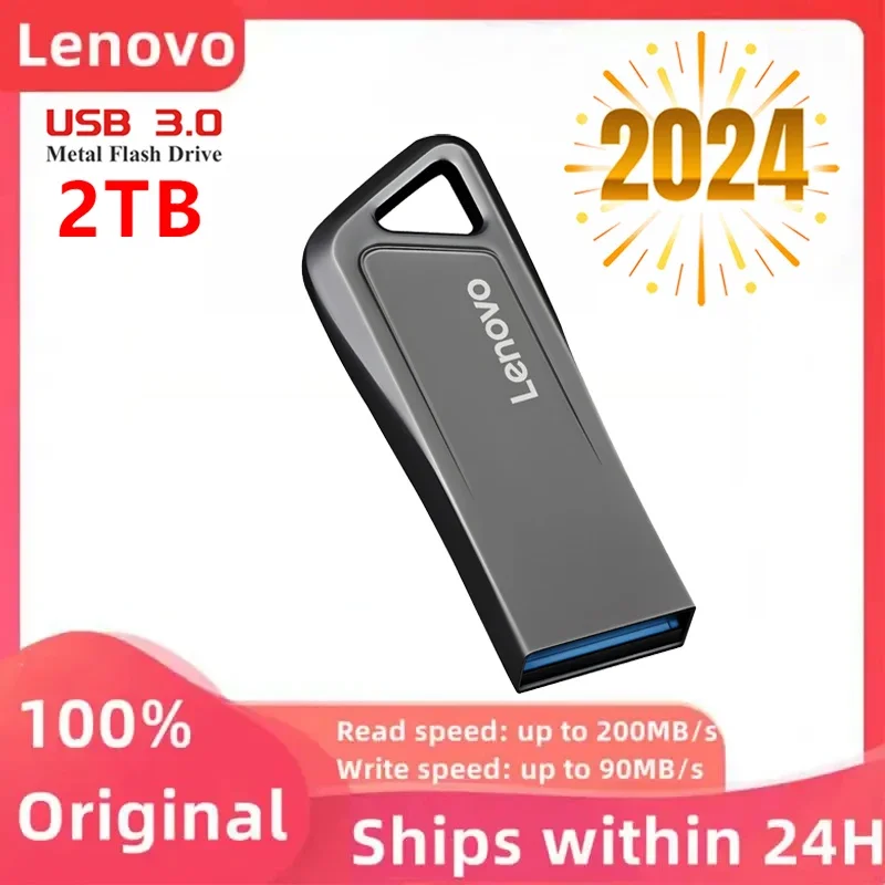 Lenovo 2Tb Usb Flash Drives 1Tb Metal Real Capacity Memory Stick Memoria Flash Ad Alta Velocità 512Gb Black Gift Storage U Disk Per Pc