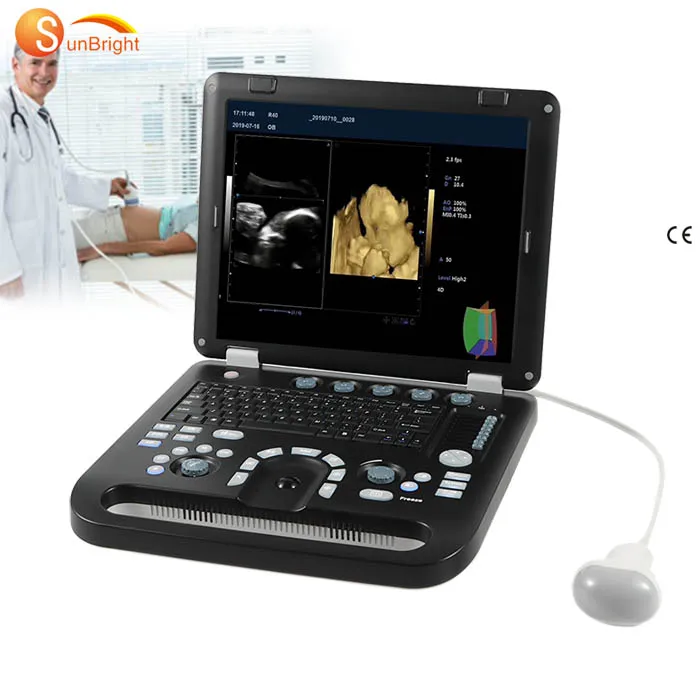 15 "Grande Schermo 3D 4D Color Doppler Pw Cw Laptop Portatile Ecografo Portatil Macchina Ad Ultrasuoni Per Test Cardiaco Professionale
