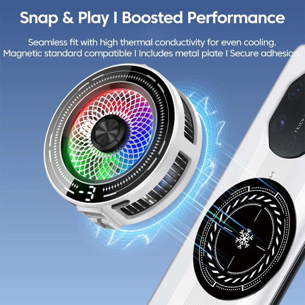 Advanced Wireless Magnetic Phone Cooler with Low-Noise Operation and Display Screen
