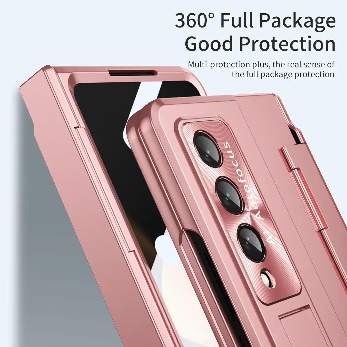 Flat Hinge Stand Fold Phone Cases For Samsung Galaxy Z Fold 5 4 3 Case Lens Protector Support Wireless Charging ZFold3 4 5 Cover