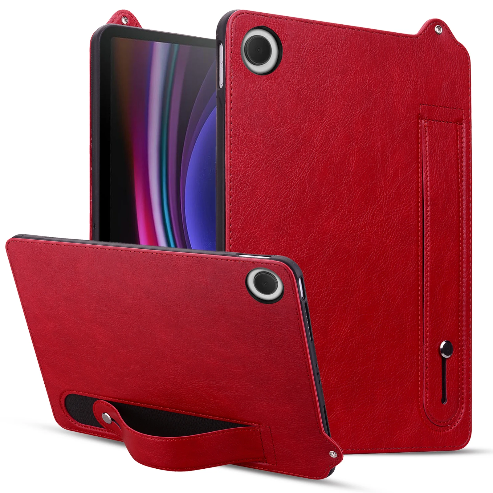 Premium PU Leather Soft Tablet Cover with Hand Strap