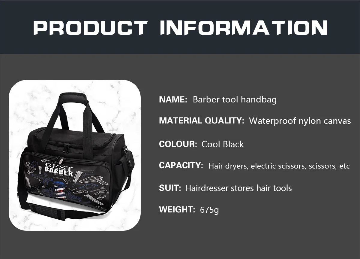 Waterproof Barber Bag Cosmetic Toiletry Organized Multi-Layer Pouch Ideal for Travel Daily Use Large Capacity