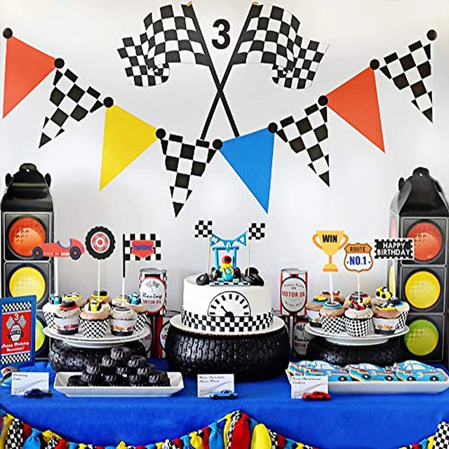 Décorations de voiture de course pour anniversaire, fournitures de fête,  garniture de gâteau en acrylique, décoration de Cupcake, cadeaux d' anniversaire pour garçon - AliExpress