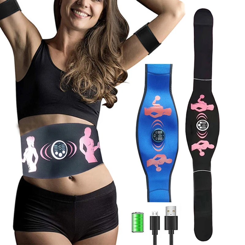 Abdominal Trainer Vibration Slimming Belt Ems Muscle Stimulator Toning