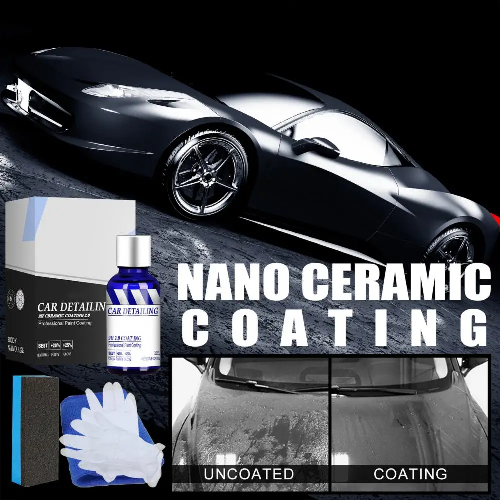 

30ml/50ml Ceramic Coating Water-resistant Quick-drying Convenient Polishing Polymer Paint Protection Kit for Car