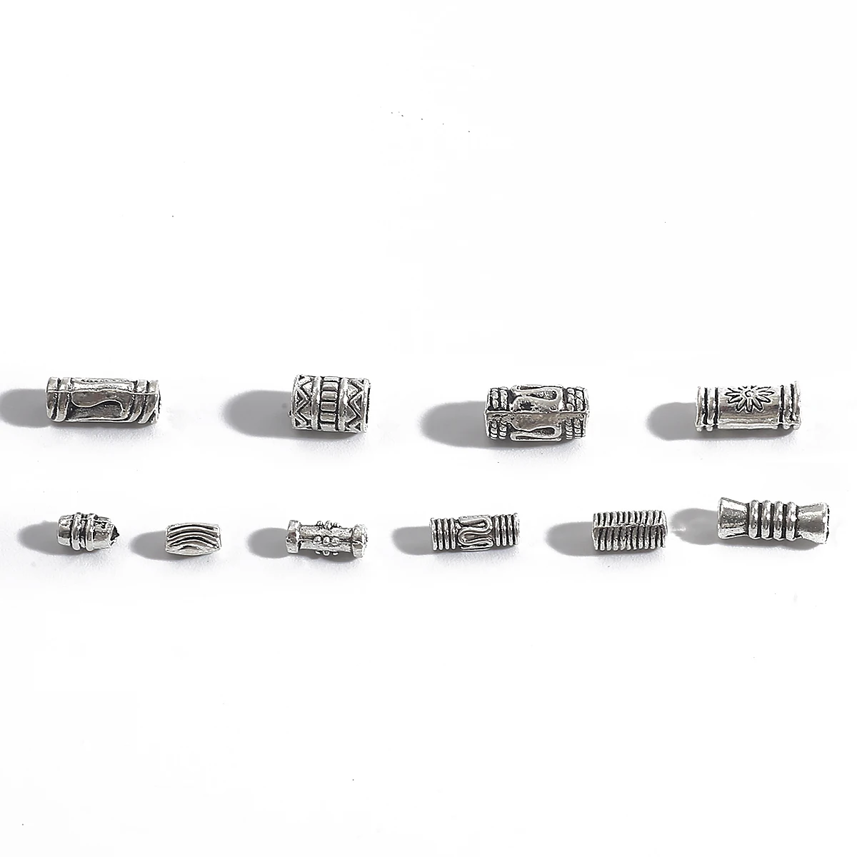 Set of 50/100 Vintage Silver-Tone Alloy Beads and Charms