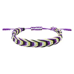 Multicolor Waved String Friendship Bracelet - Adjustable Braided Boho Design (10)