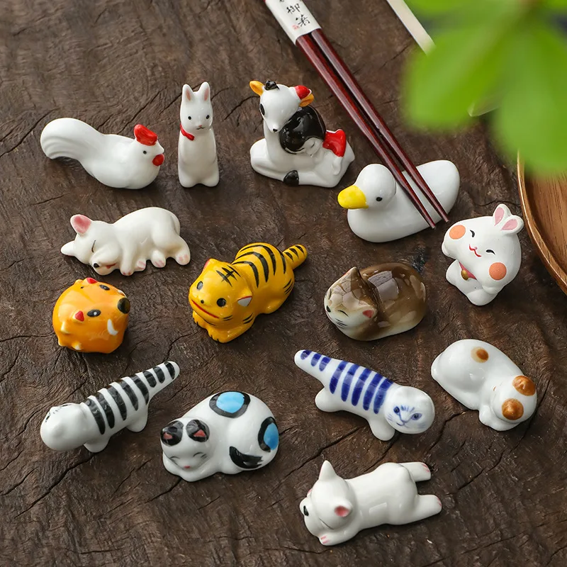 4 PCs/Set Chopstick and Spoon Rest Stand for Kitchen Tableware Ceramic  Crafts Cute Little Cow Chopstick Rack Chopstick Holder - AliExpress