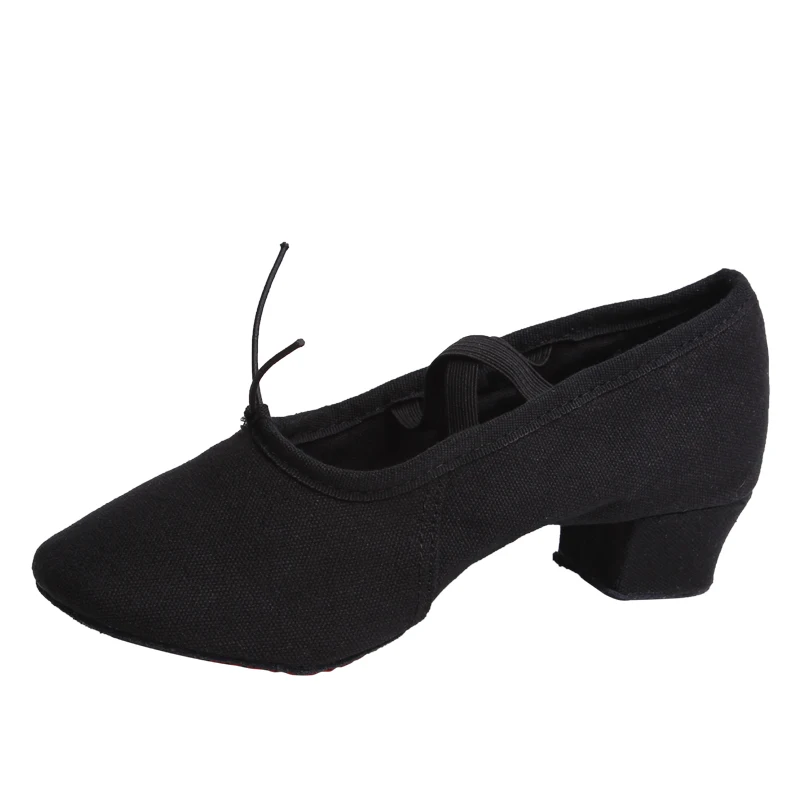 Women's indoor dance shoes with soft soles Teachers's Shoes Ballet Shoes With Heels Adult Black Oversized dance shoes Teacher T 5