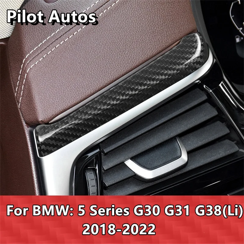 

2018-2022 For BMW 5 Series G30 G31 G38 Li Left Air Outlet Strip Genuine Carbon Fiber 3D Decoration Sticker Interior Accessories