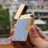 NEW Brand Ligne2 Lighter Brass Monogram Pattern Refill Gas Smoking Tobacco Cigarette Accessories D X Trinidad 1