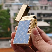 NEW Brand Ligne2 Lighter Brass Monogram Pattern Refill Gas Smoking Tobacco Cigarette Accessories D X Trinidad 1