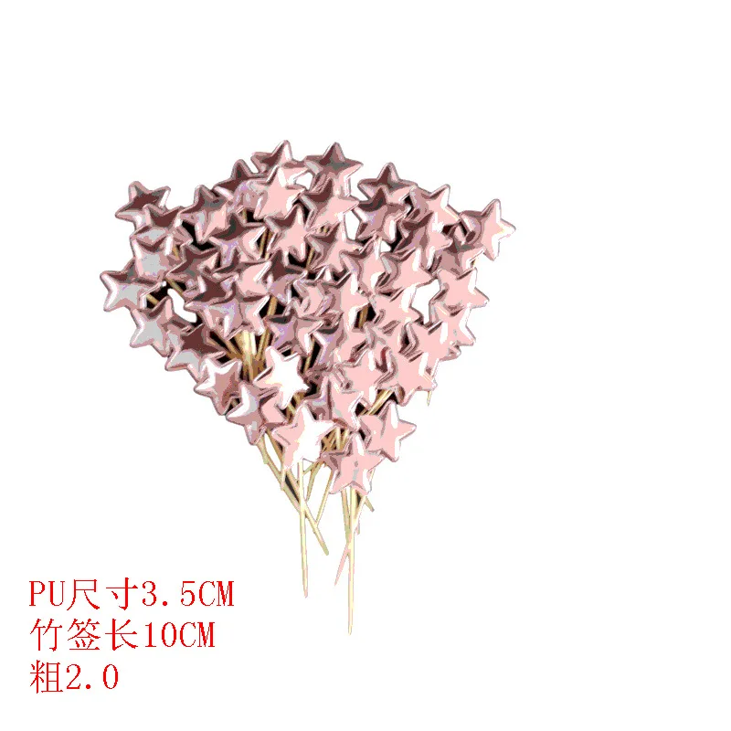 Description Picture 2 of item50PCS Birthday Cake Topper Mini Heart Star Cupcake Toppers Decorating Picks Kids Wedding Party Decorations Baby Shower Favors