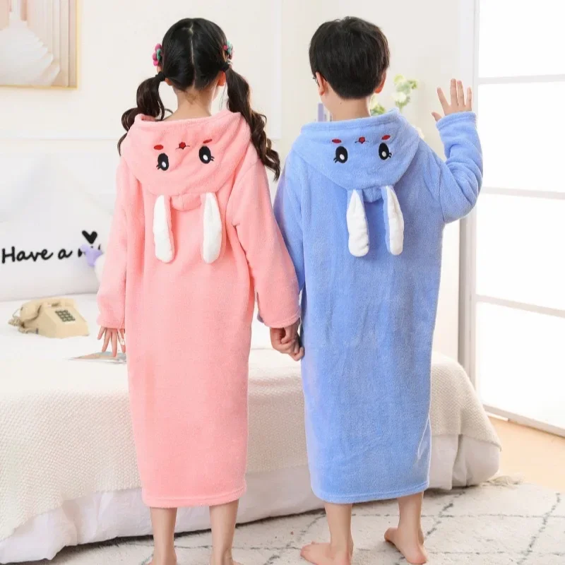 Children's Bathrobe Coat Swimmable Bath Towel Absorbent Winter Baby Sleepwear Soft Comfortable Home Clothes for Boys And Girls