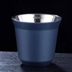 Premium Stainless Steel Double Wall Insulated Tumbler - 80ml (Blue)