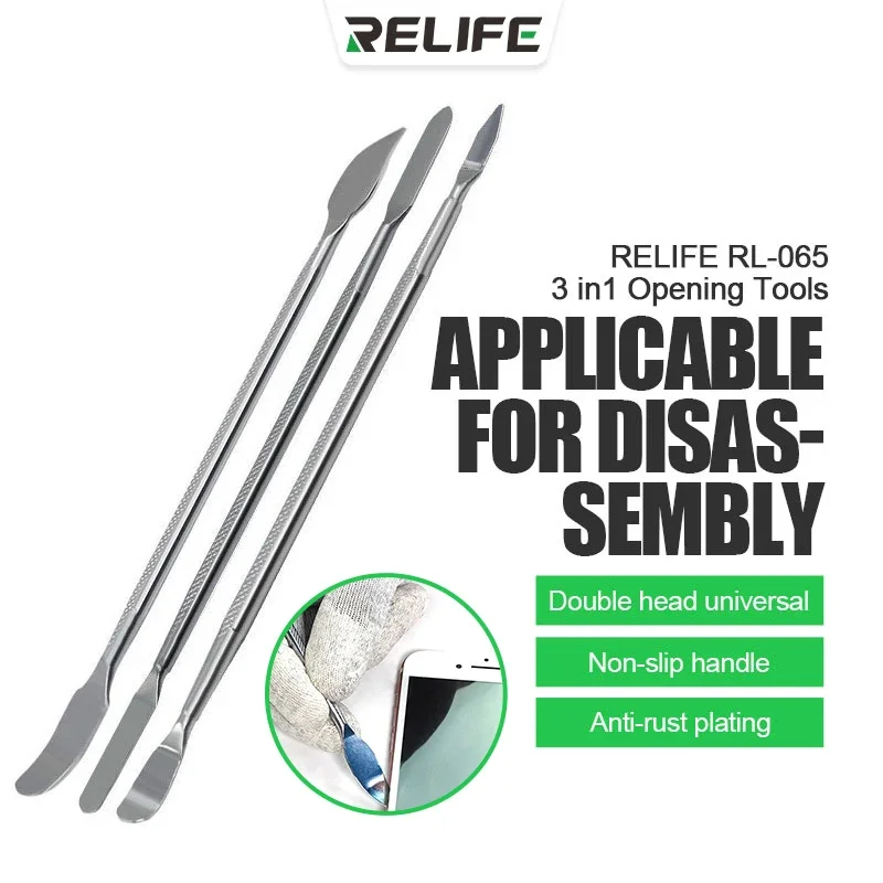 

RELIFE RL-065 3 in1 Opening Tools Anti-rust Plating Applicable for disassembly Suitable for Mobile Phone/Tablet/Notebook/IPad