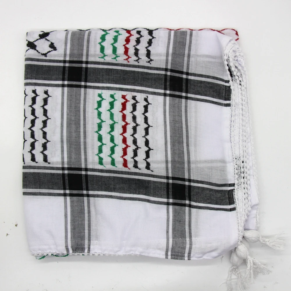 Tactical Scarf Hunting Shemagh Scarf  Outdor Sports Desert Keffiyeh Head Neck Scarf Arab Wrap with Tassel Cycling Camping Scarf 3