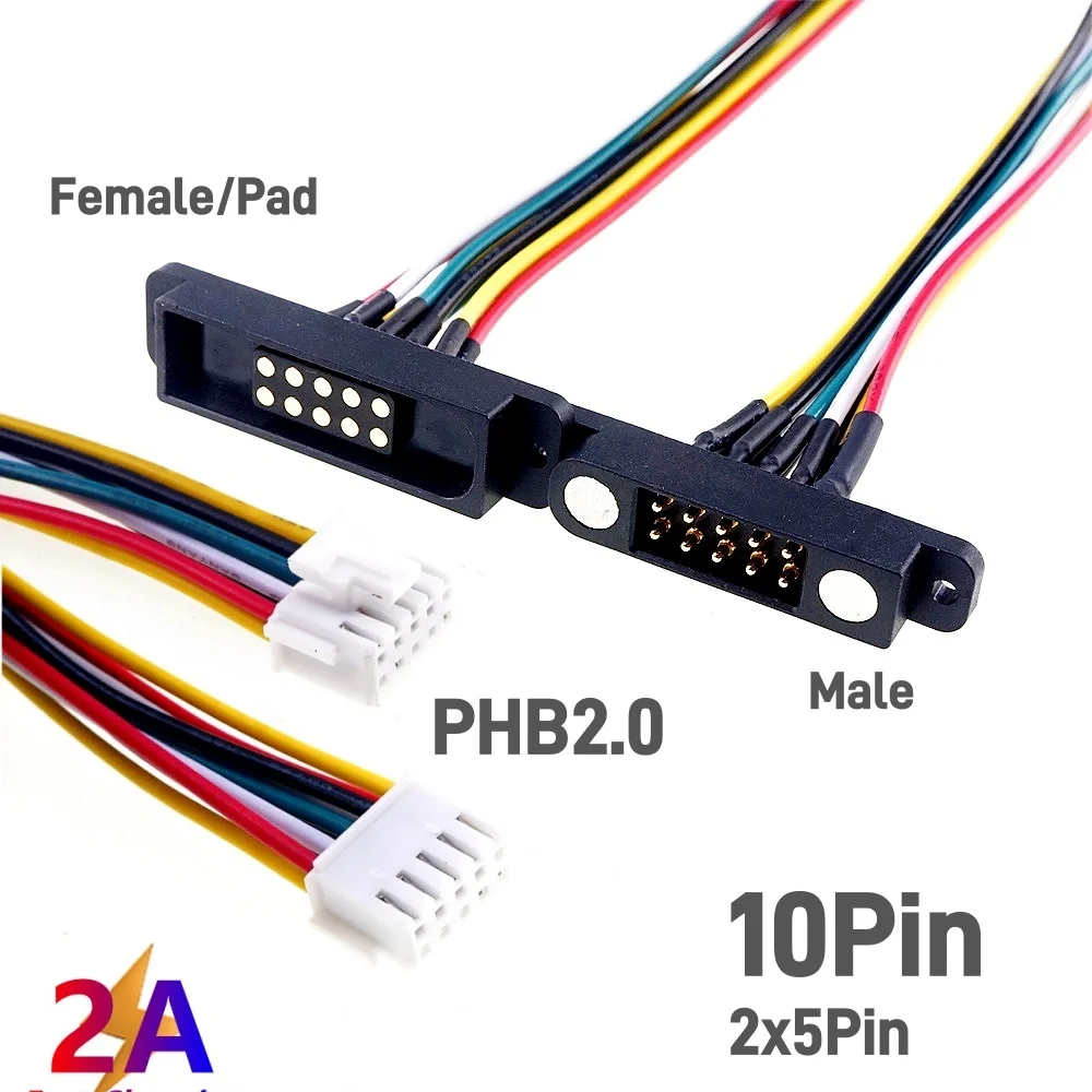 2A Magnetic Pogo Pin Dual Row Connector 8 10 12 14 16 20 Pins