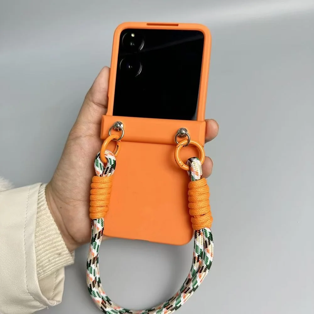 Luxury Orange-Green Lines Portable Rope Bracelet Phone Case Cover