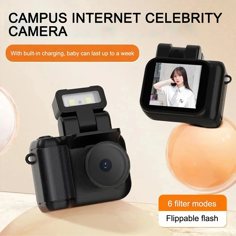 Mini Monoreflexes Style Camera Cmos With Flash Lamp And Battery Dock Portable Vi