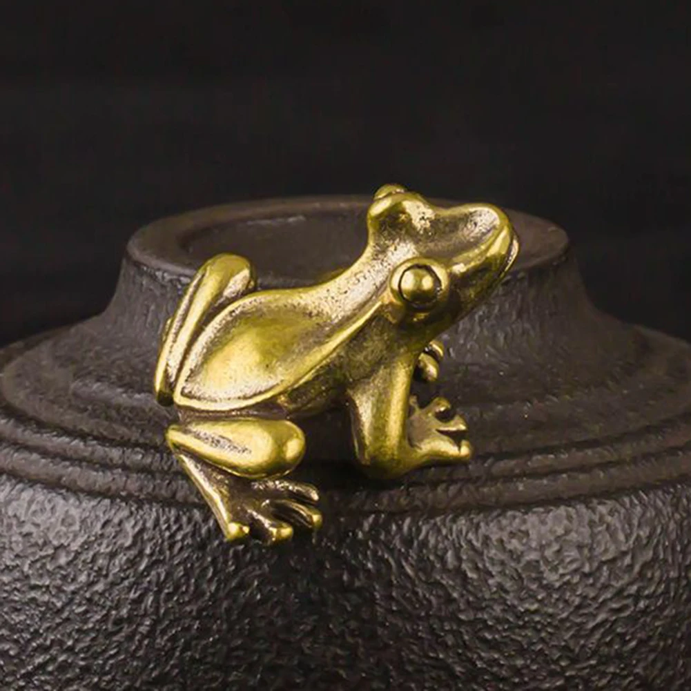 

Ornament Frog Statue Tea Pet Traditional Craft Figurines Mini Ornament 1Pcs 22.9*15mm Accessories Brass Brass Frog