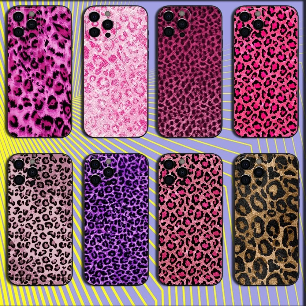 Leopard Pink Tiger Soft Black Phone Case Cover