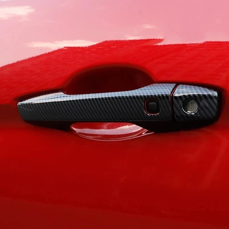 

Для Mitsubishi Outlander 2022, 2023, 2024, чехол из хромированного углеродного волокна для наружной боковой дверной ручки, декоративные аксессуары