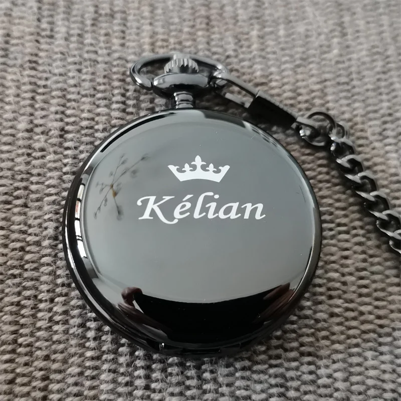 로고 이름 텍스트 사용자 정의 47MM 석영 맞춤형 회중 시계 빈티지 Bestman Groomsmen 결혼 선물 기념일 선물