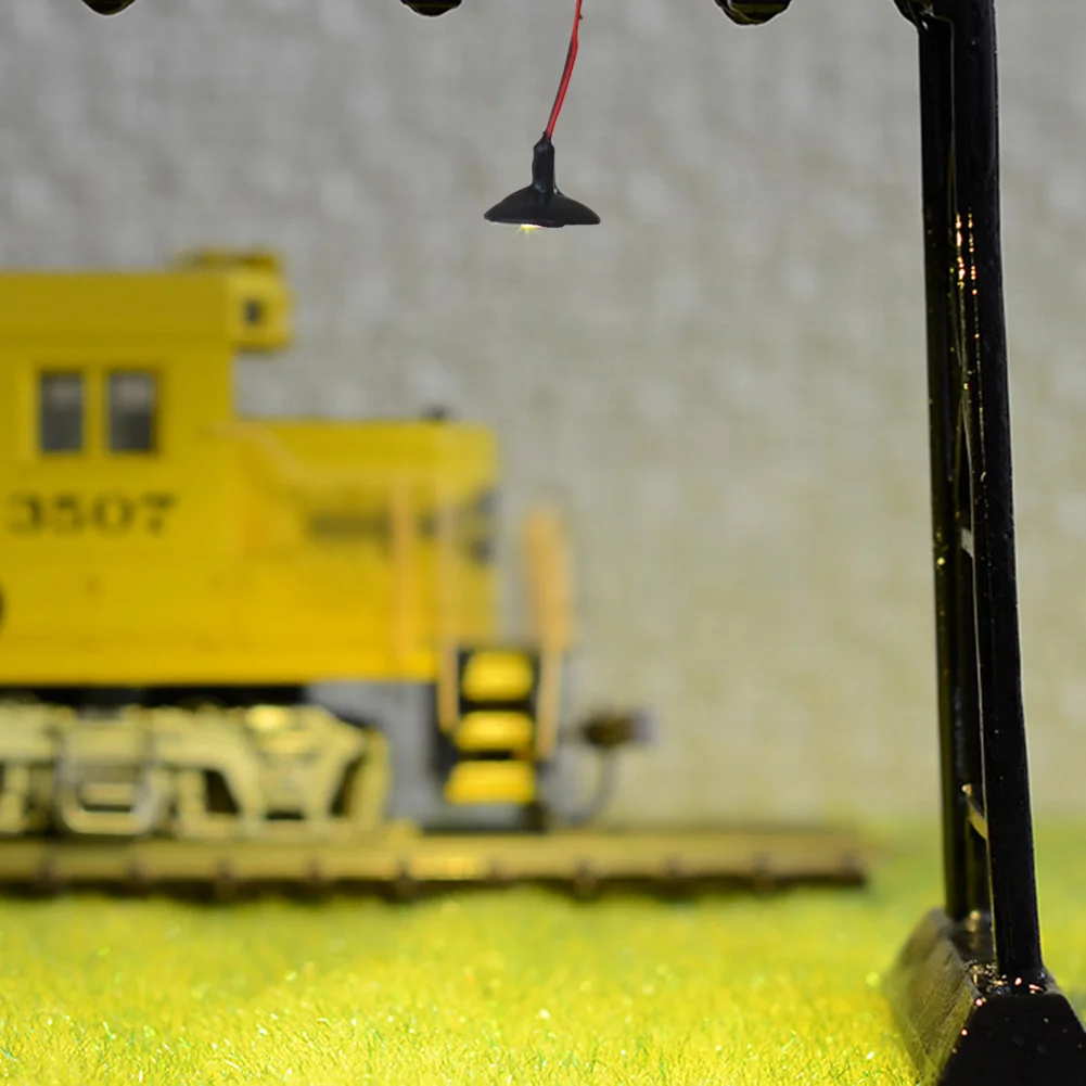 Setzt Wand Laternen pfahl Straßen laterne Modell Eisenbahn Zug lampe schwarz LED Decken leuchte für oo ho Skala LED Straßen laterne Modell Landschaft – Detail 5