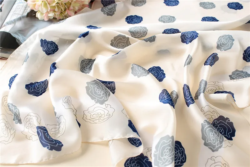 90*180 New Rose Scarf Women Europe and The United States Fashion Printed Silk Scarf Travel Beach Sun Protection Shawl Headscarf