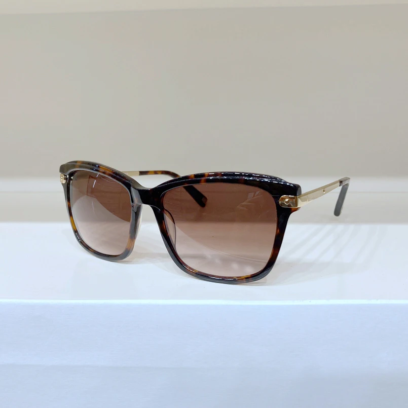 

Tortoiseshell Square Frame Gradient Brown Lens Gold Metal Leg High Quality Women's Sunglasses Fashion Men's Prescription Glasses