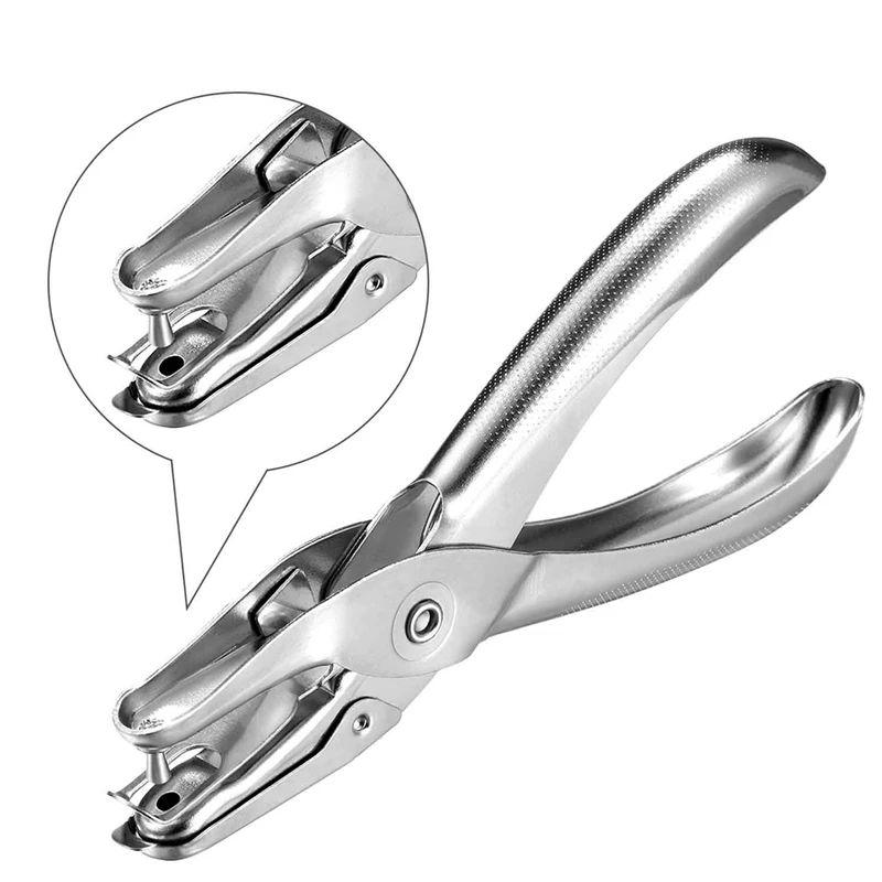 금속 구멍 펀처 단일 구멍 펀치 종이 펀치 티켓, 학교, 가정 및 사무실용, 3 팩