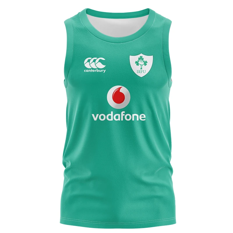 thumbnail image 1 of Camiseta de rugby de Irlanda 2025, camiseta de rugby de local y visitante, camiseta sin mangas, ropa deportiva de moda estadounidense, camiseta con estampado 3D para hombres y mujeres, 1 of 4