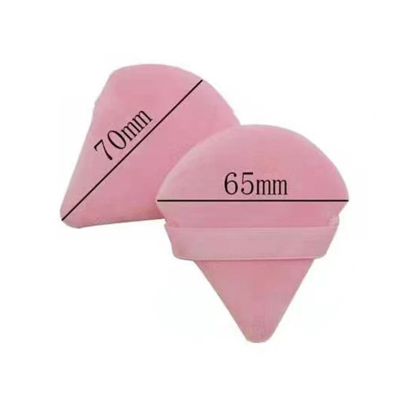 Customize Logo Reusable Microfib Cotton Makeup Triangular Remover Pads Loose Powder Puff Fan-shaped Makeup Beauty Tool on Tag 2