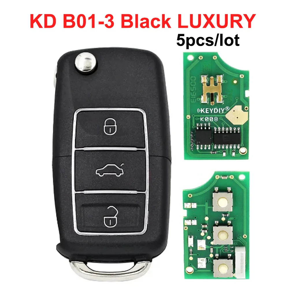 

5pcs/Lot KEYDIY B01-Luxury Black Remotes Car Key B01-3 For KD900/KD MINI Programmer B Series Remote Control KD-X2 KD-MAX