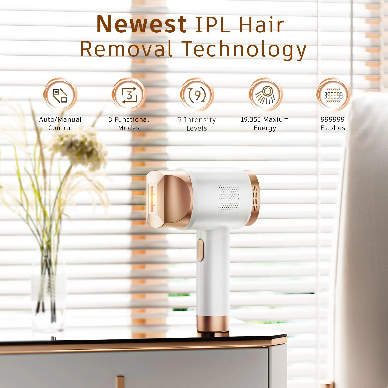 Aopvui IPL Laser Hair Removal for Women and Men Permanent at-Home Hair Removal Device 999999 Flashes Hair Remover for Whole Body 5