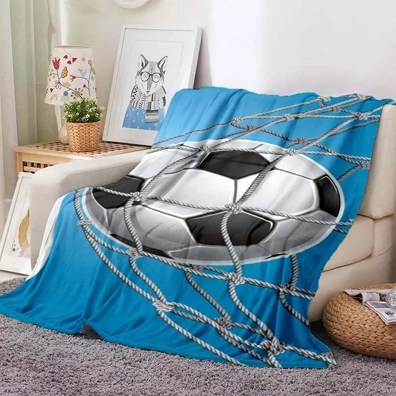 

Football Pattern Blanket Warm Retro Blankets for Beds Bedroom Living Room Sofa Blanket Travel Picnic Blanket Travel, Office