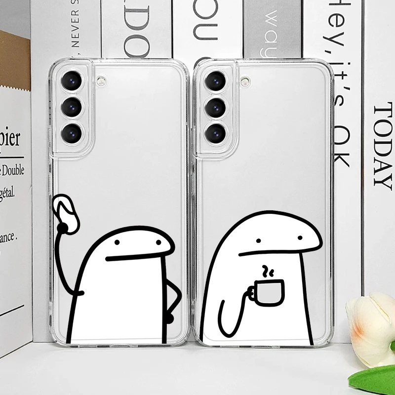 Flork Meme Transparent Soft Back Phone Case - Humorous Couple Design