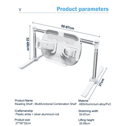 Foldable Multifunctional Stand and Holder for Tablets, Books, and Phones (WHITE)