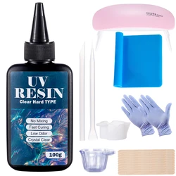 Clear UV Resin Kit - Fast Curing Epoxy for Casting, Jewelry, and DIY Crafts (100g/250g) (100g kit)