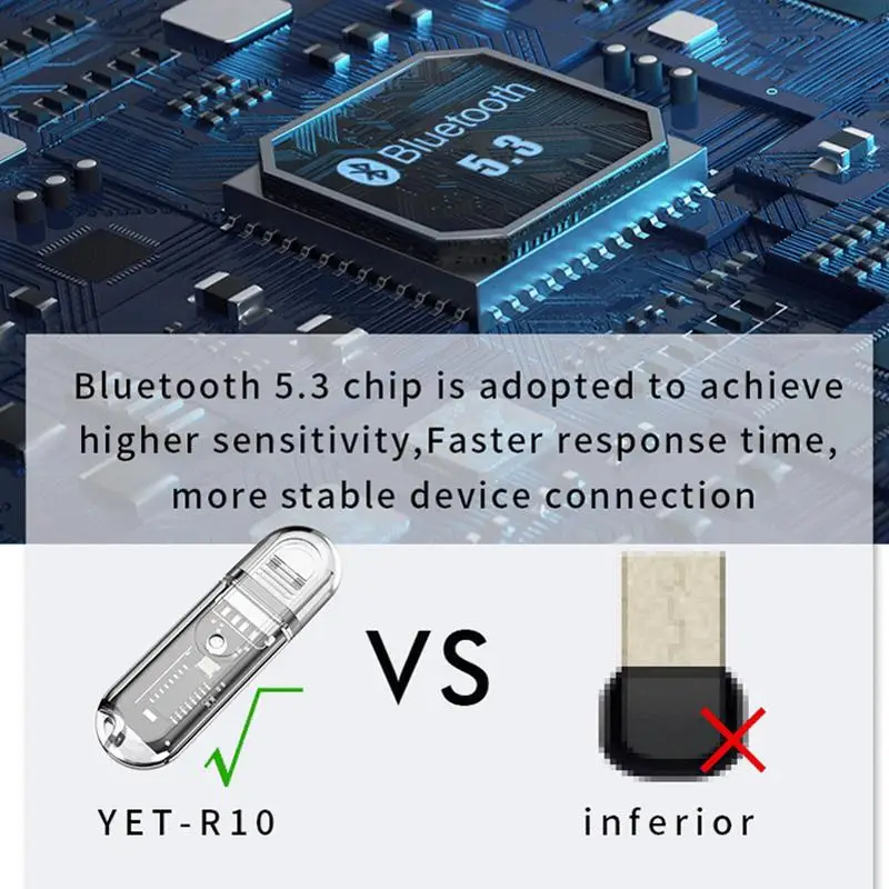 USB BT 5.3 Adapter Computer Wireless BT Transmitter Receiver Audio Receiver Connector For Speaker/amplifier/car